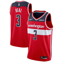 Load image into Gallery viewer, Men's Nike Bradley Beal Red Washington Wizards Custom Swingman Sponsor Patch JerseyRed