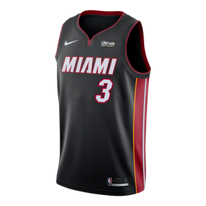 Dwyane Wade Nike Miami Heat Icon Black Swingman Jersey  Black