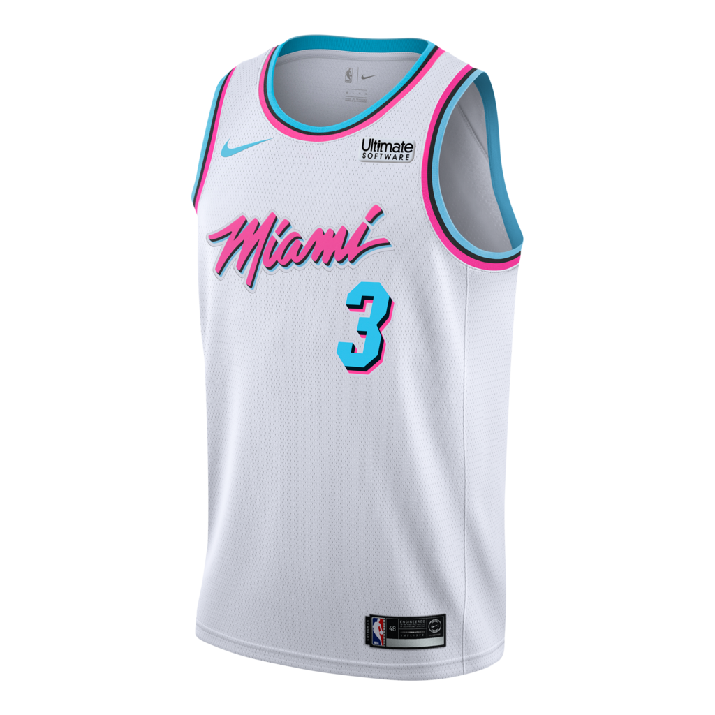 Dwyane Wade Nike Miami Heat Vice Uniform City Edition Swingman Jersey  White