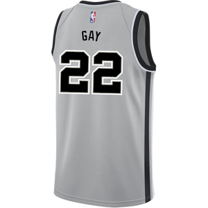 Gay San Antonio Spurs Men's Nike  Statement Edition Swingman Personalized Jersey   Grey