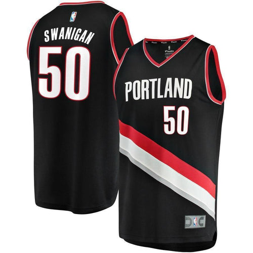 Caleb Swanigan Portland Trail Blazers Fast Break Team Color Player Jersey  Icon Edition  Black