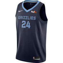 Load image into Gallery viewer, Men's Nike Dillon Brooks Memphis Grizzlies Swingman Sponsor Patch Jersey – Icon Edition  Navy
