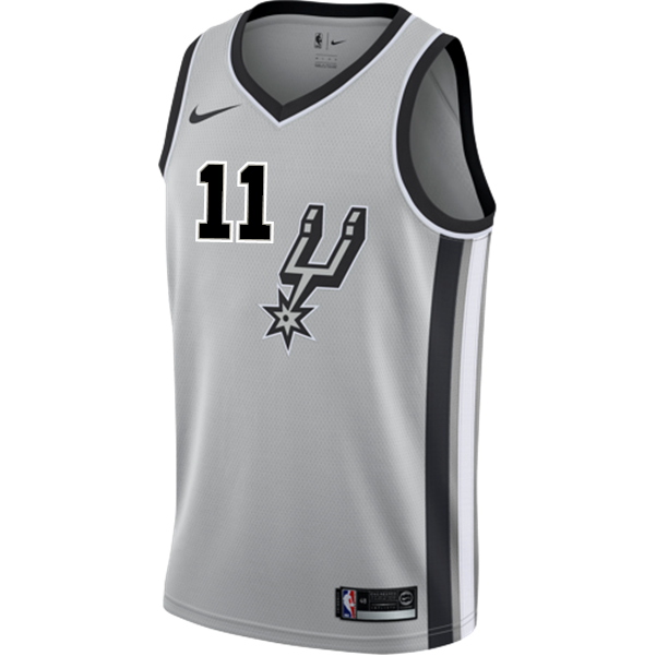 Forbes San Antonio Spurs Men's Nike  Statement Edition Swingman Personalized Jersey   Grey