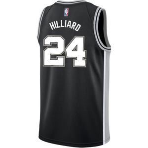 Hilliard San Antonio Spurs Men's Nike Custom Personalized Icon Swingman Jersey  Black