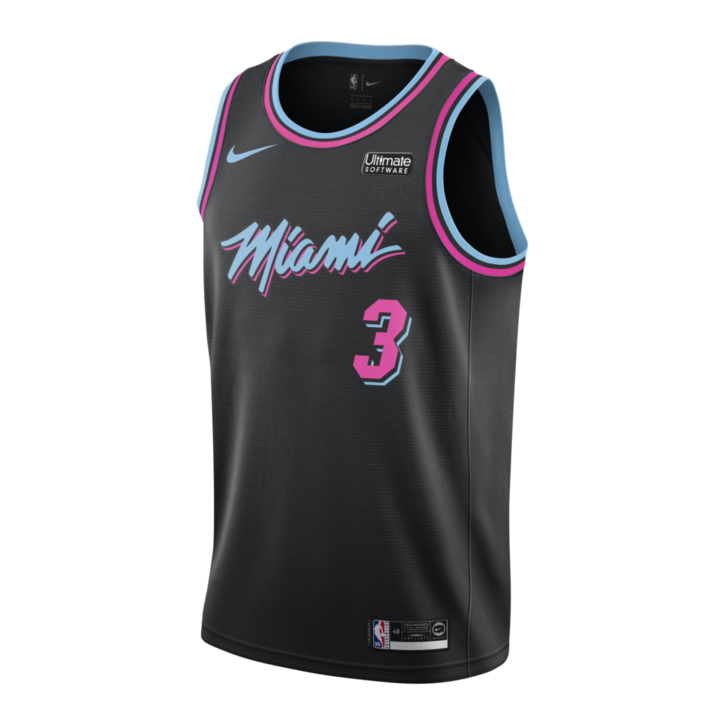 Dwyane Wade Nike Miami Heat Vice Nights Swingman Jersey  Black