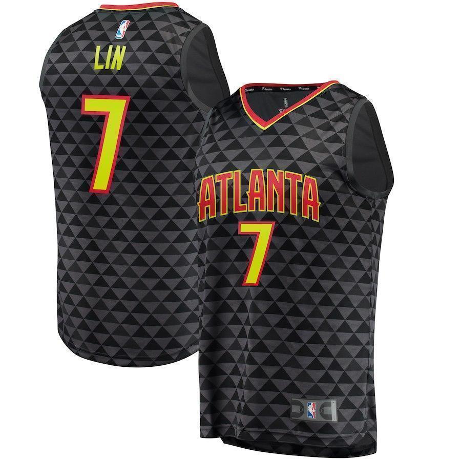 Jeremy Lin Atlanta Hawks Jersey  Icon Edition  Black