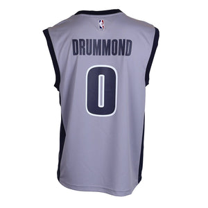 Detroit Pistons Adidas Drummond Chrome Replica Swingman Jersey  Grey