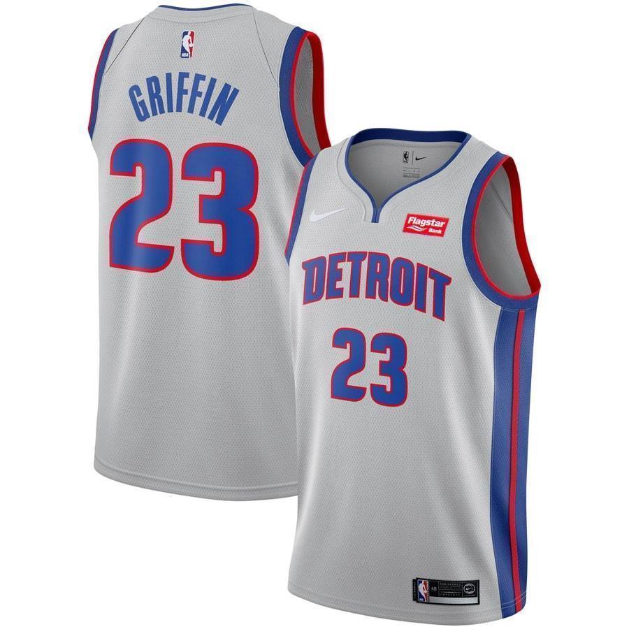 Detroit Pistons Men's Nike Statement Swingman Jersey  Grey