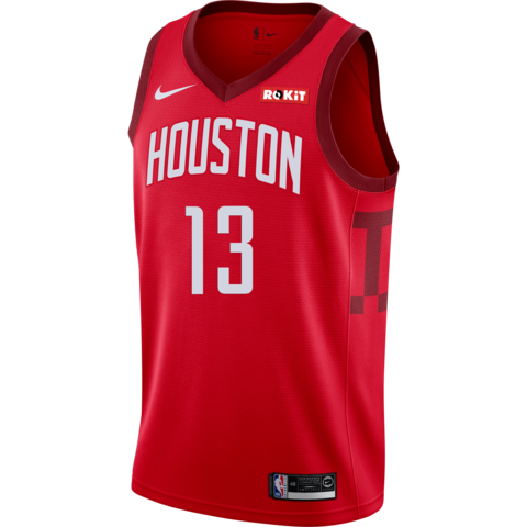 James Harden Men's Houston Rockets Earned Edition Swingman Jersey  Red
