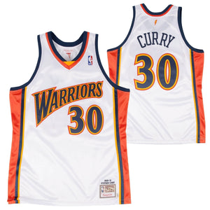 Golden State Warriors Mitchell & Ness  Hardwood Classics Stephen Curry # Rookie Authentic Home Jersey  White