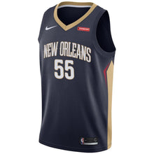 Load image into Gallery viewer, Men's Nike E'Twaun Moore Navy New Orleans Pelicans Swingman Sponsor Patch Jersey  Navy