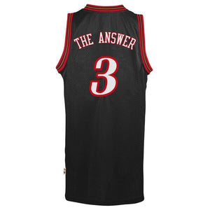 Adidas Allen Iverson Philadelphia 7ers The Answer Soul Swingman Nickname Jersey  Black