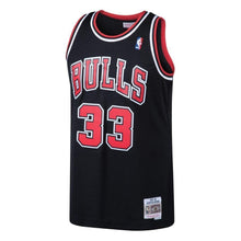 Load image into Gallery viewer, Men's Mitchell &amp; Ness Scottie Pippen Black Chicago Bulls  Hardwood Classics Swingman Jersey  Black